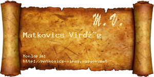 Matkovics Virág névjegykártya