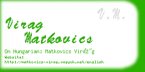 virag matkovics business card